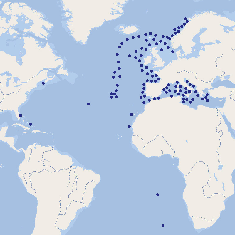 E Cidaris cidaris map